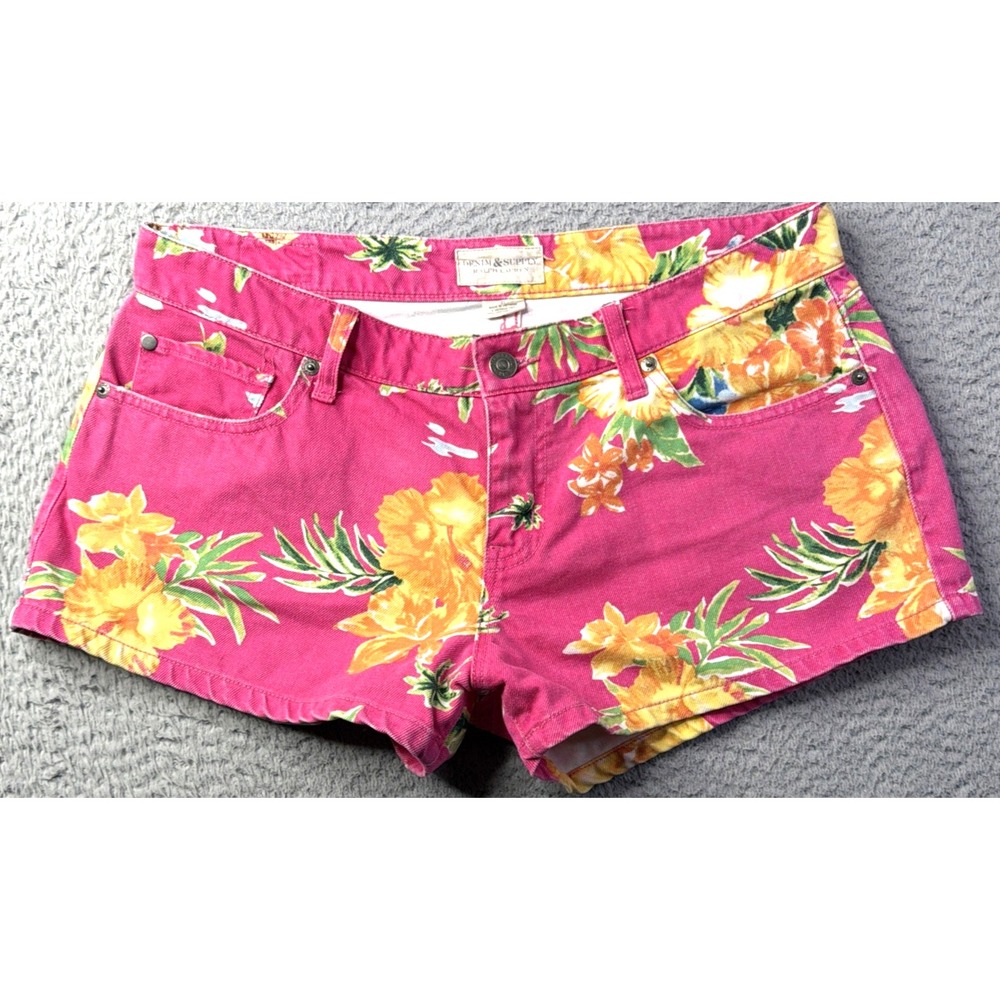 Ralph Lauren Denim And Supply Shorts Womens Size 31 Waist 34" Pink and Floral